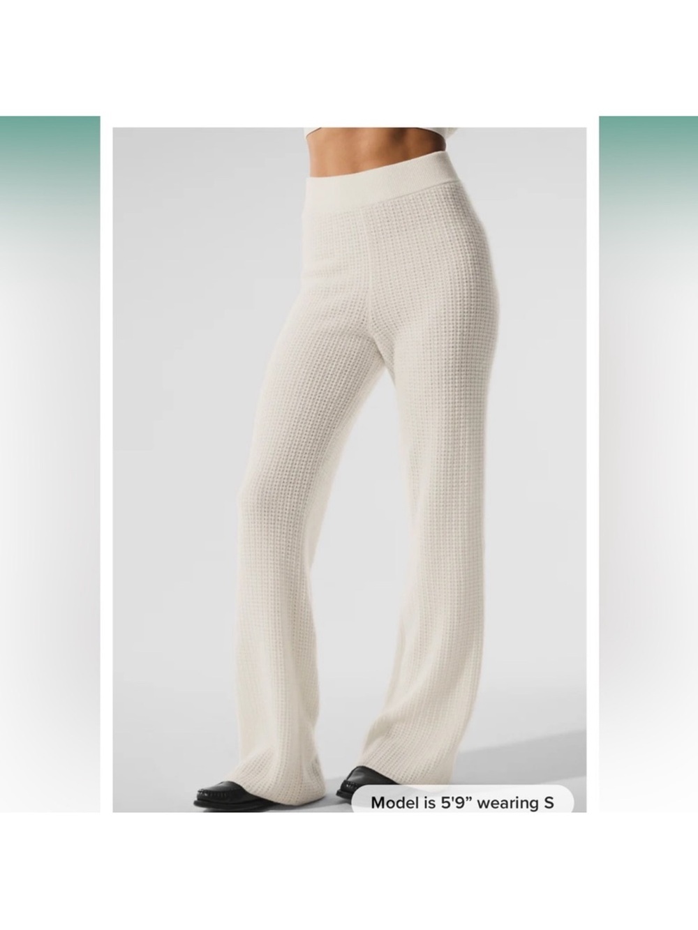 ALO Yoga Cream Knit Waffle Lounge Pants - Picture 6 of 6